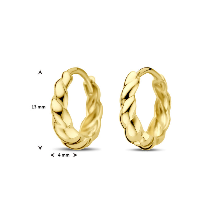 klapoorringen 13 mm 14K geelgoud