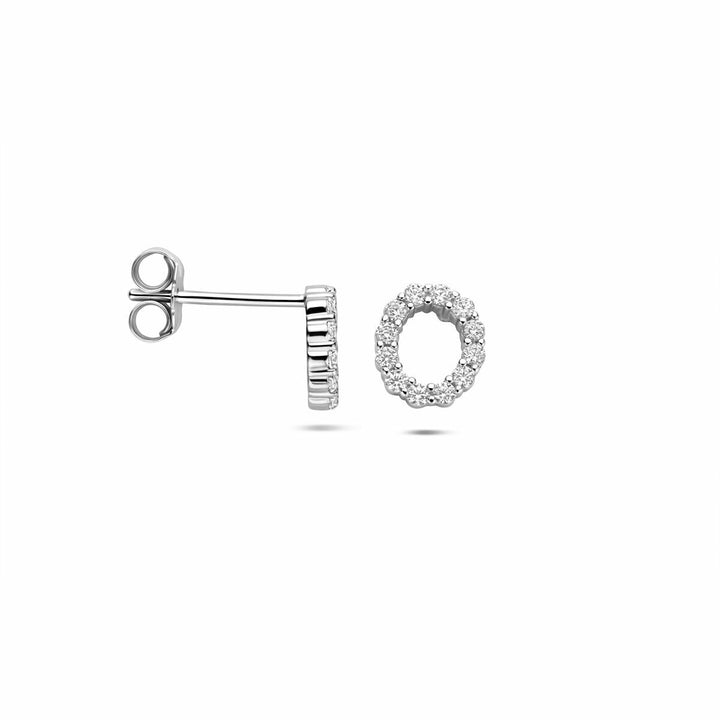 Zilveren oorknopjes met zirkonia – gerhodineerd 925 zilver