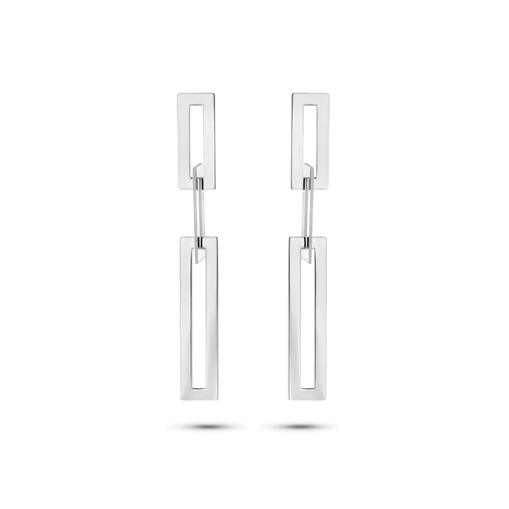 Ohrringe Rechtecke Silber rhodiniert