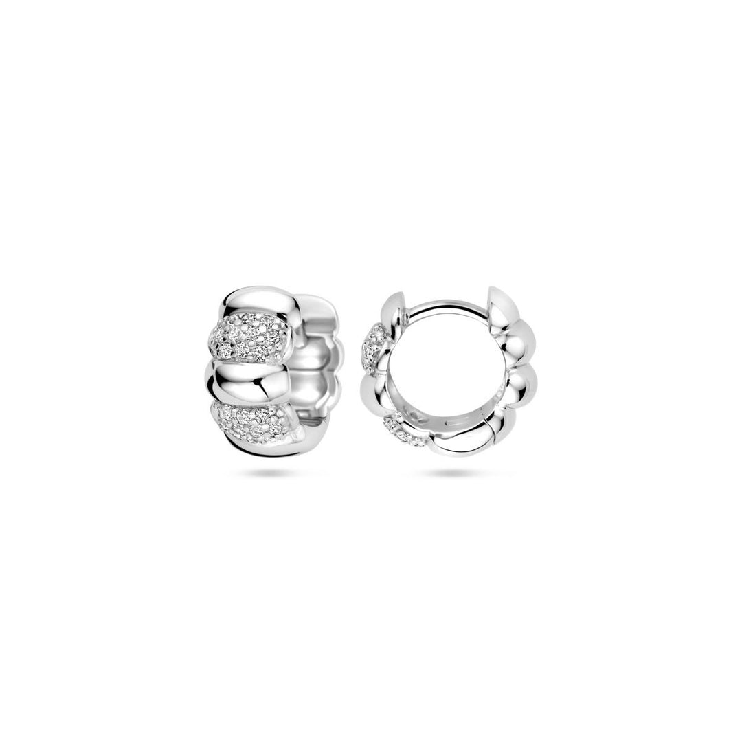 klapoorringen zirkonia 11 mm zilver gerhodineerd