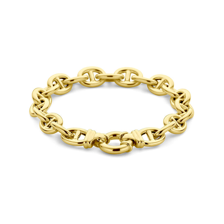 Gold bracelet ladies navy with large spring clasp 14K