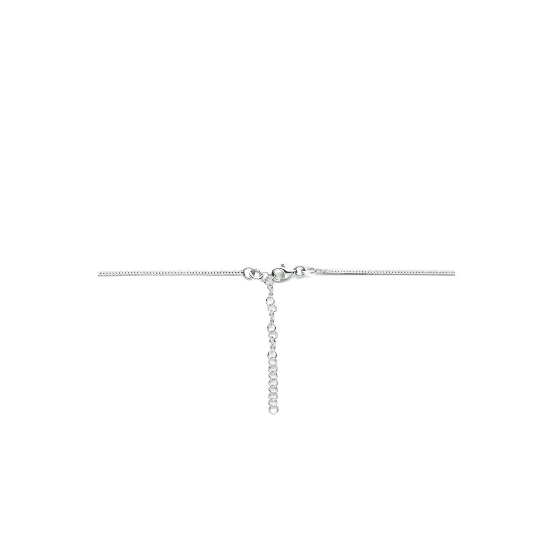 collier slang plat 1,7 mm 40 + 5 cm zilver gerhodineerd