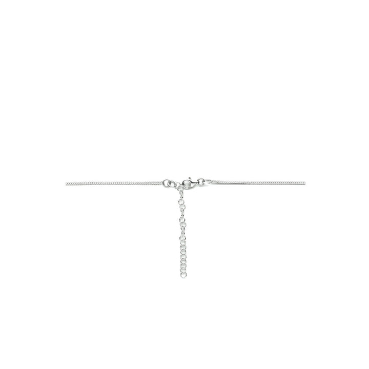 collier slang plat 1,7 mm 40 + 5 cm zilver gerhodineerd