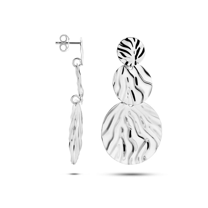 Ohrringe geprägtes Silber rhodiniert