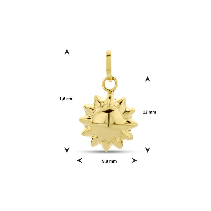 pendant sun 14K yellow gold