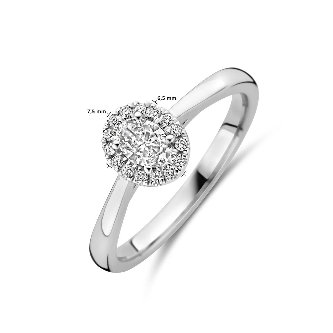 ring lab grown diamant 0.32ct h si 14K witgoud