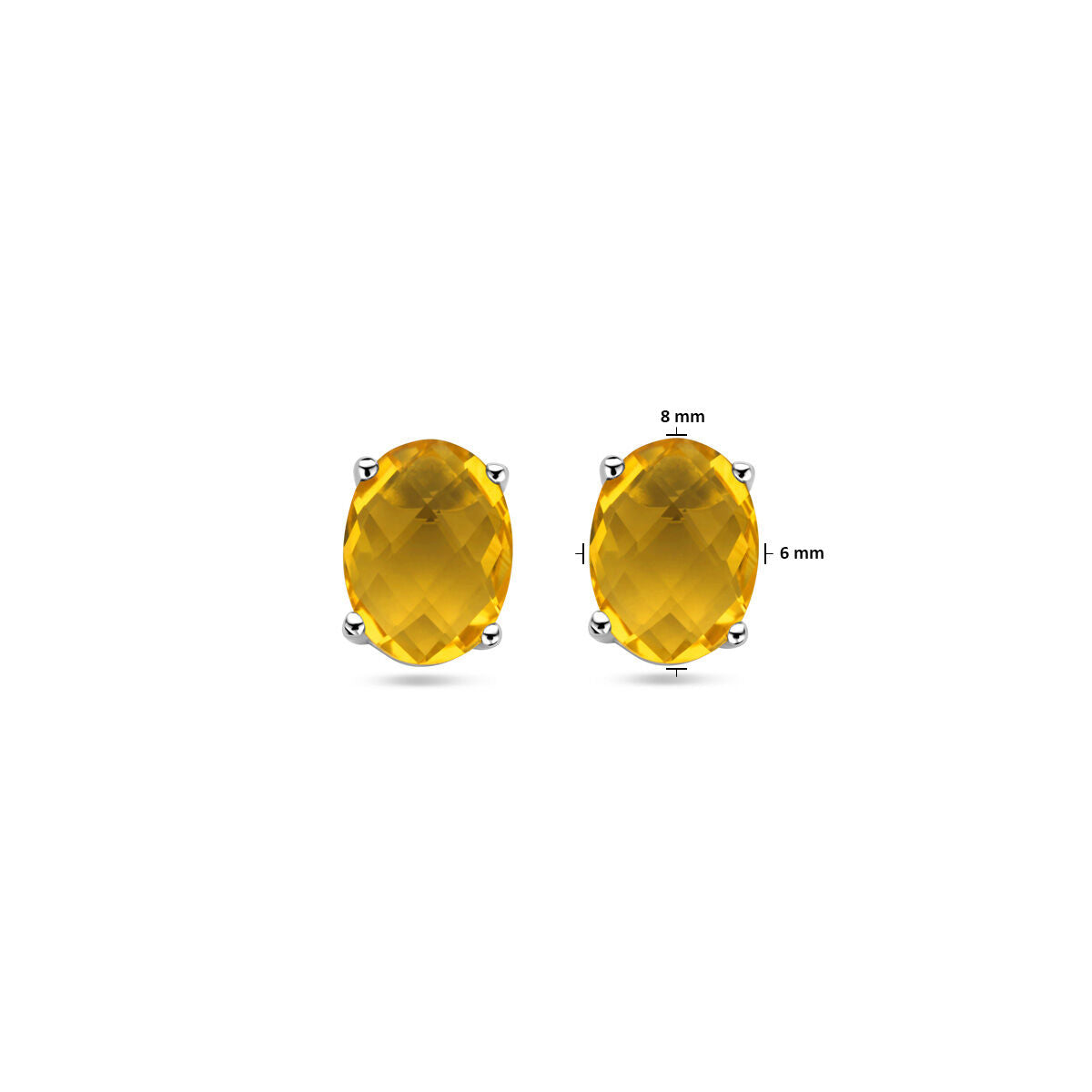 oorknoppen citrien zilver gerhodineerd