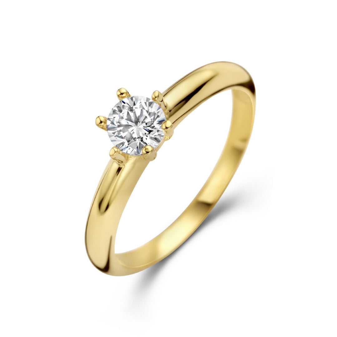 ring zirconia 14K yellow gold