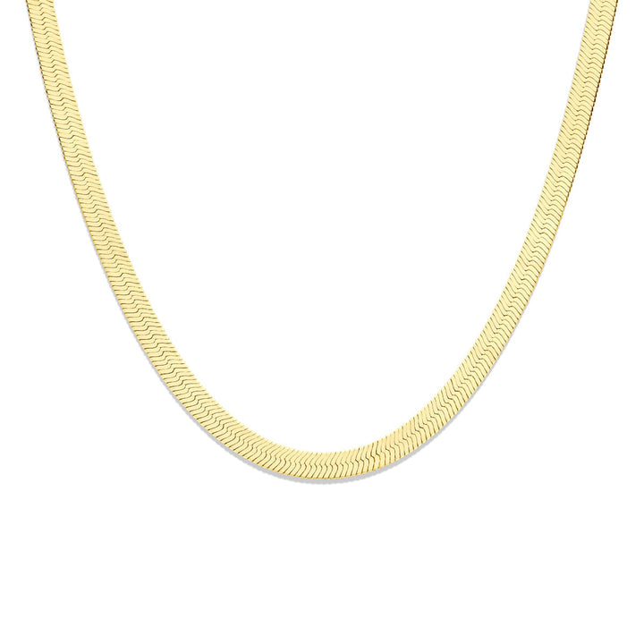 collier slang plat 8,5 mm 43 cm 3 micron zilver verguld (geel)
