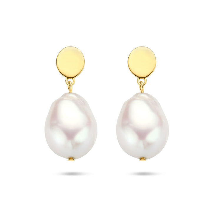 baroque pearl earrings 14K yellow gold