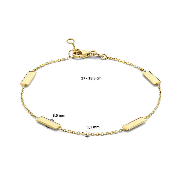 Gouden armband dames staafjes 14K