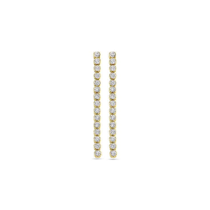 earrings zirconia 14K yellow gold