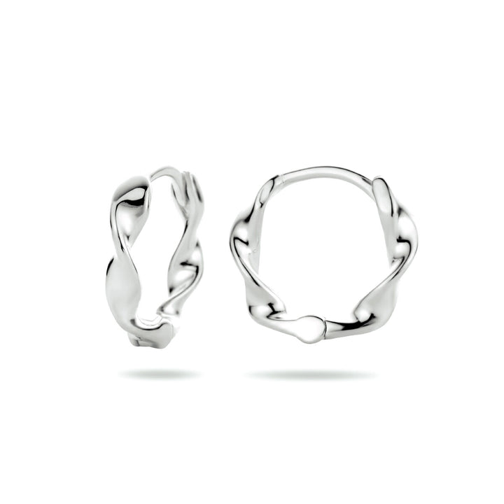 drop earrings twisted silver rhodium plated