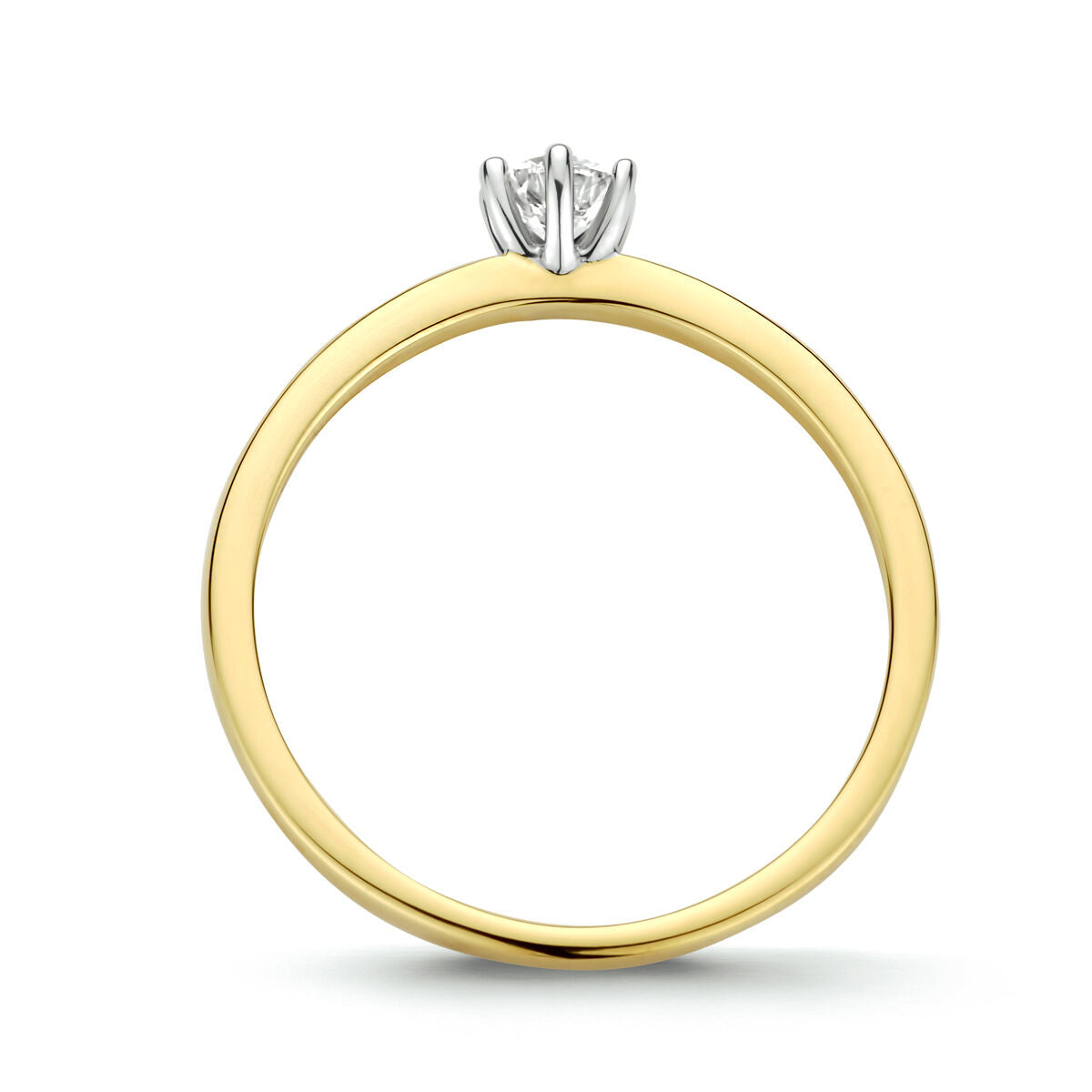 ring diamant 0.20ct h si 14K bicolor goud geel/wit