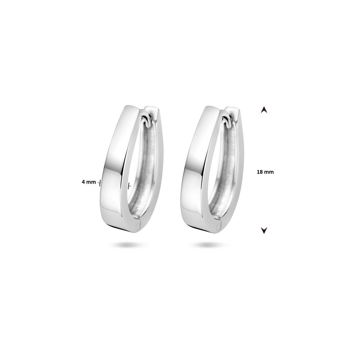 klapoorringen 18 mm zilver gerhodineerd