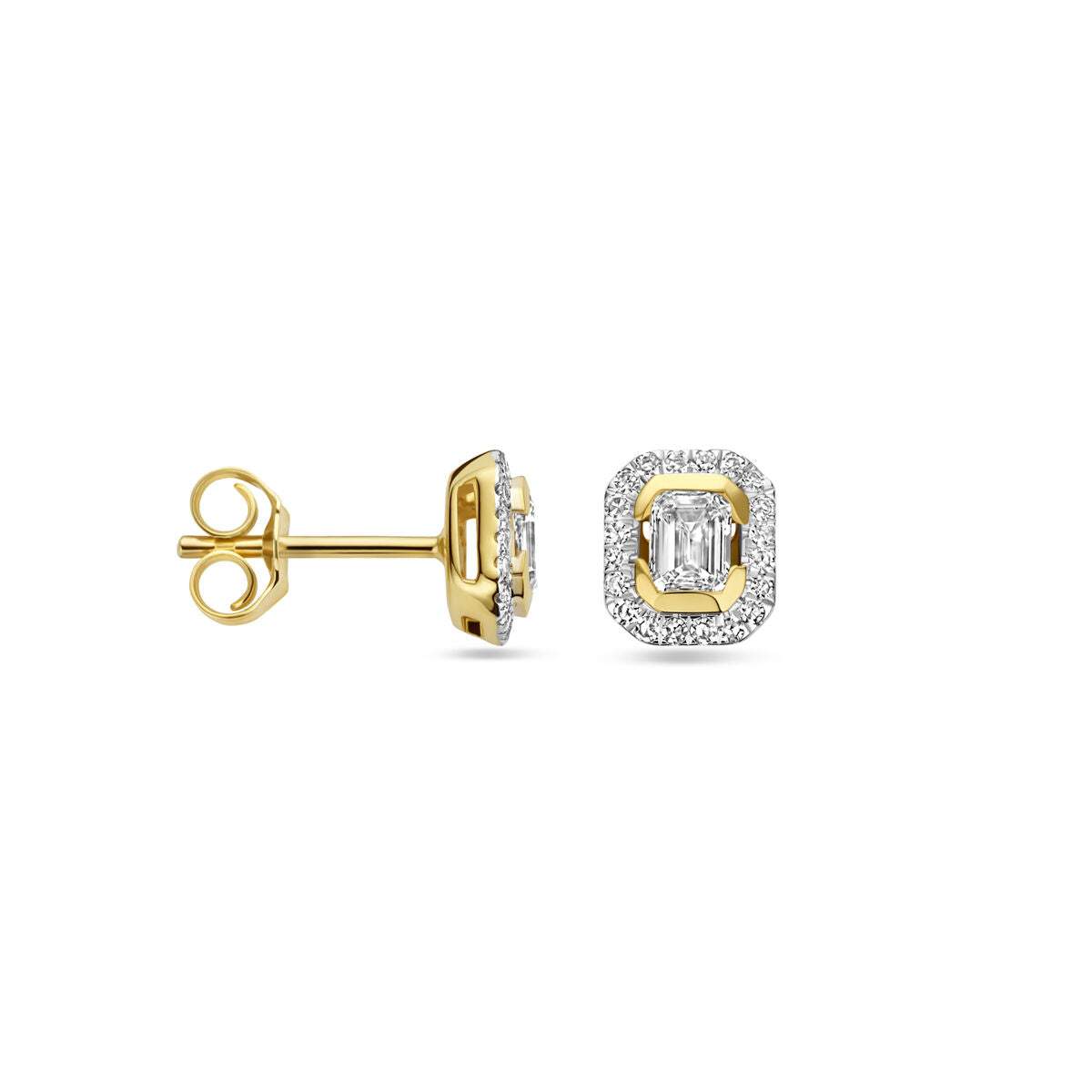 oorknoppen diamant 0.51ct (2x 0.255ct) h si 7 mm 14K geelgoud