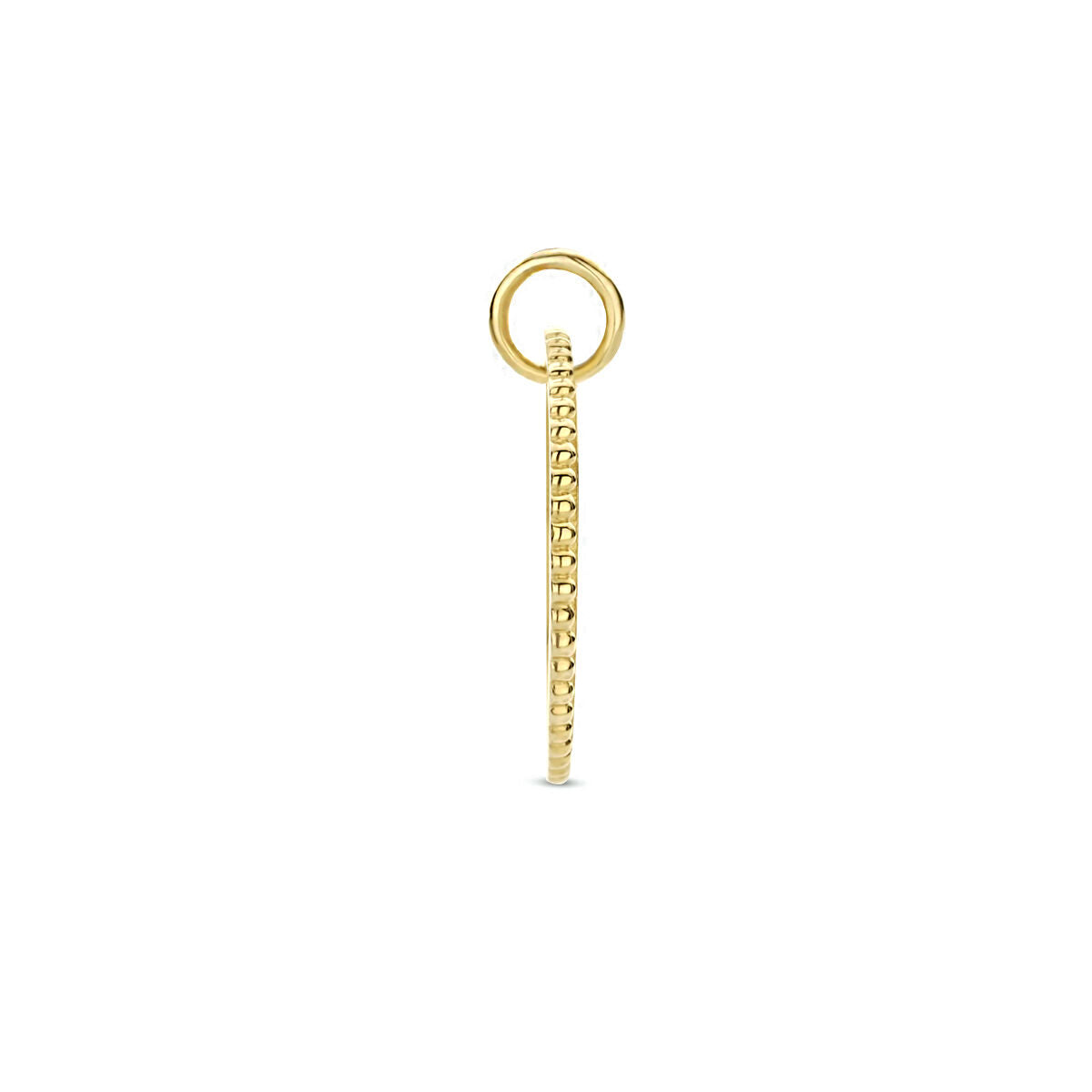 Geelgoudkleurige graveerhanger rond – 9k