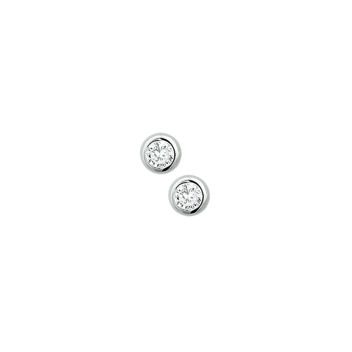 oorknoppen zirkonia zilver gerhodineerd