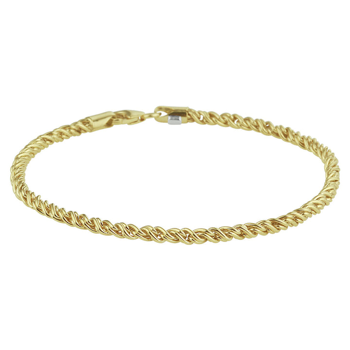 Silver bracelet ladies wire link (yellow gold with silver core)