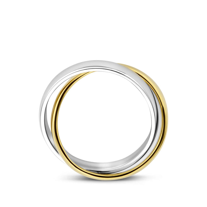 14k Bicolor geel- en witgouden ring