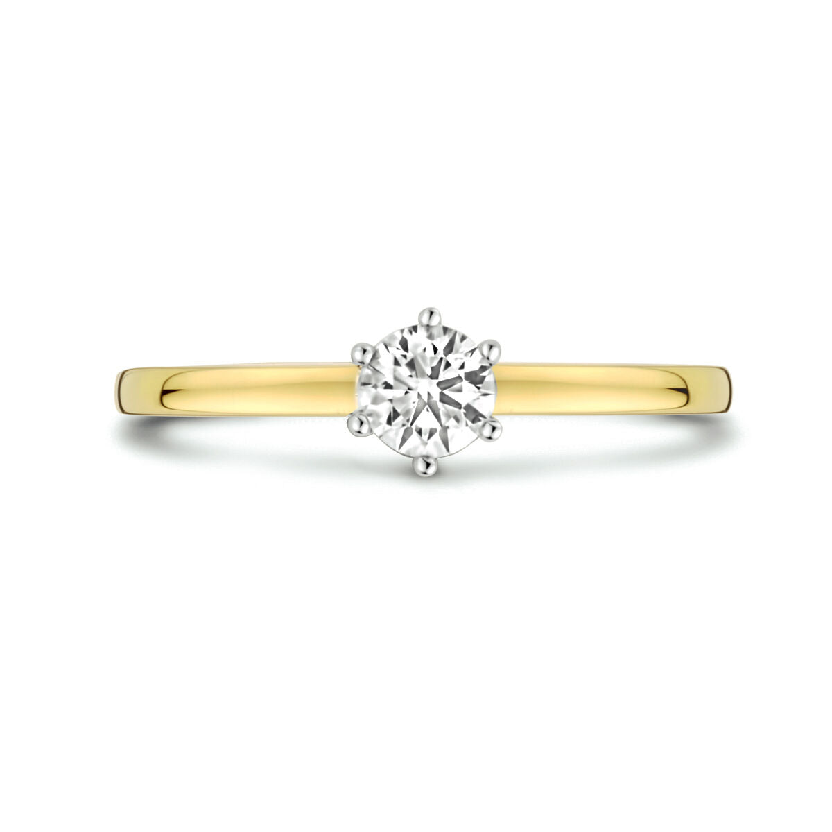 ring diamant 0.25ct h si 14K bicolor goud geel/wit