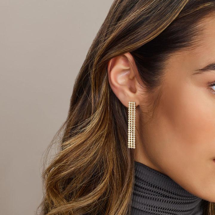 Ohrringe Zirkonia 1 Mikron Silber vergoldet (gelb)