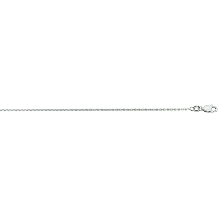 necklace anchor diamond-plated 1.3 mm silver rhodium-plated