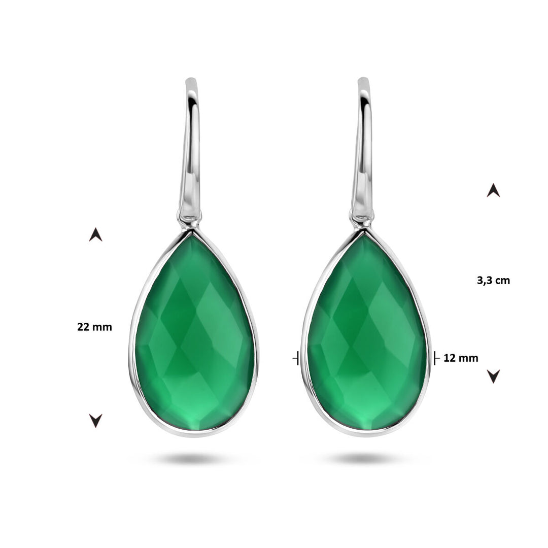 Ohrringe grüner Quarz französischer Haken silber rhodiniert