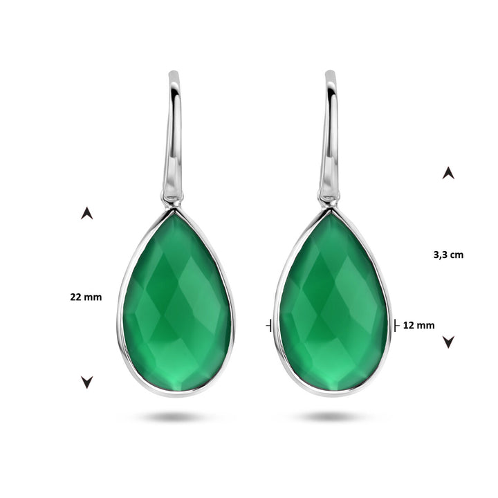 Ohrringe grüner Quarz französischer Haken silber rhodiniert