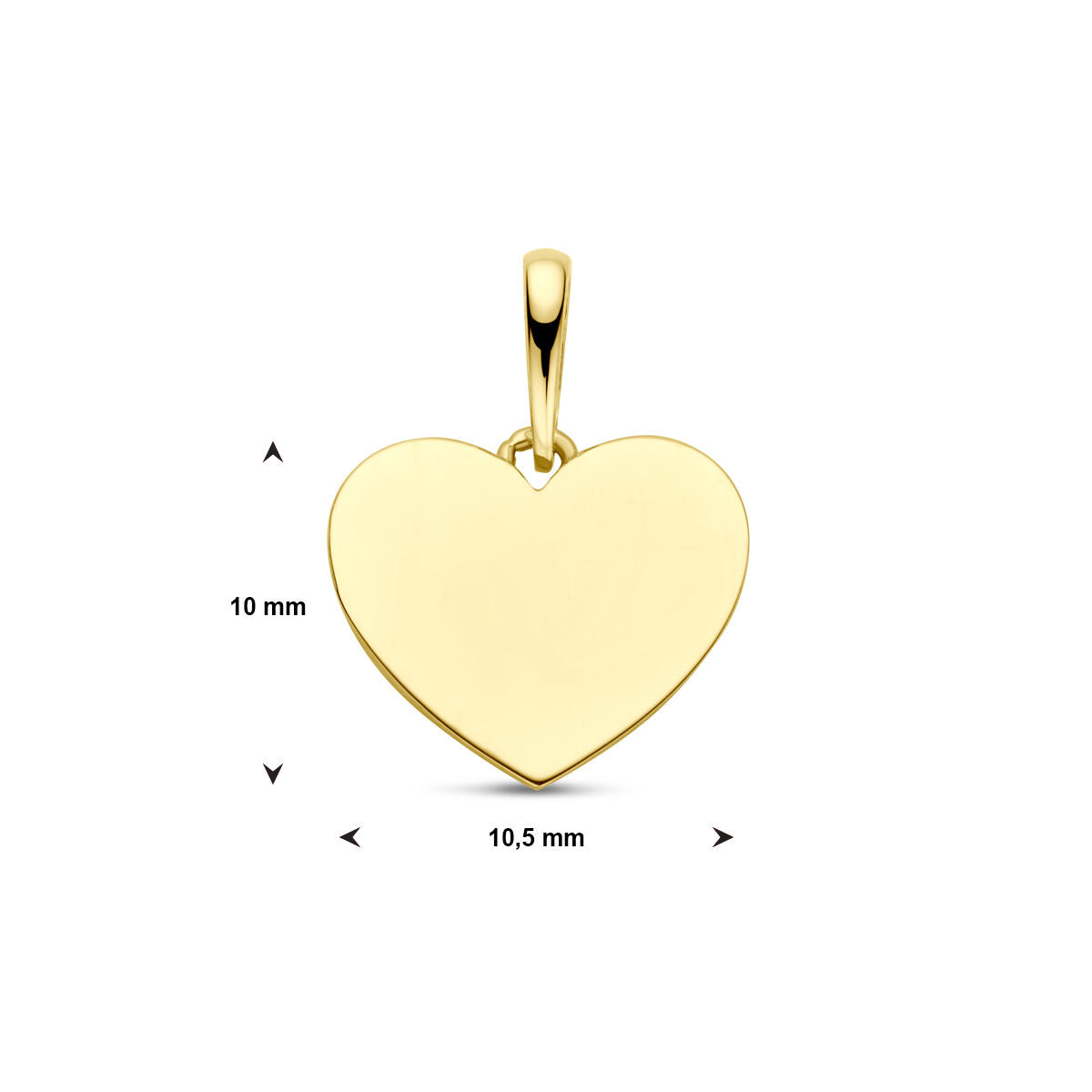 engraving pendant heart 14K yellow gold