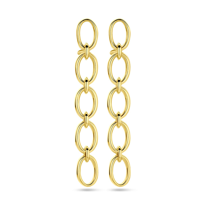 Van der Kooij Collection - link earrings 31 mm 14K yellow gold