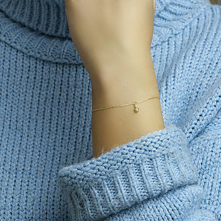 bracelet star 16.5 - 18.5 cm 14K yellow gold