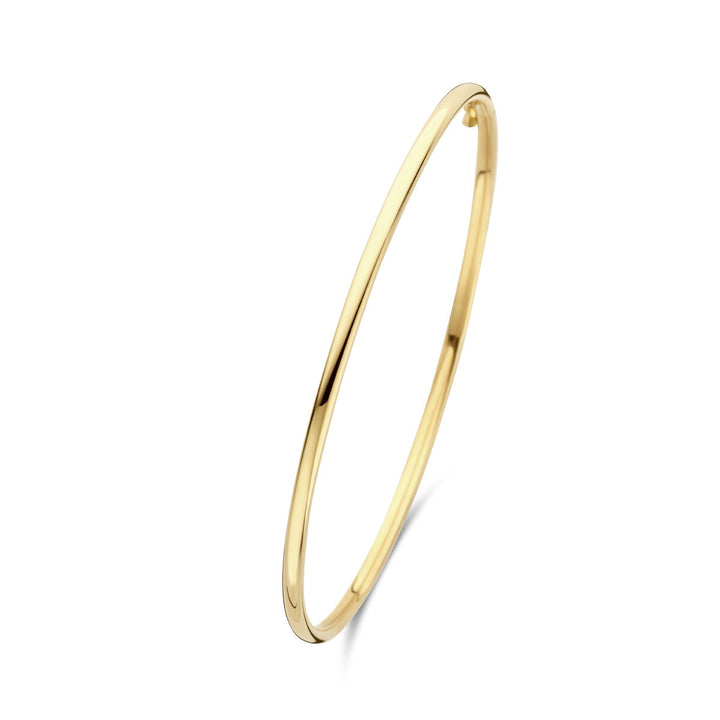 bangle dop ronde buis 2,4 mm  64 x 55 mm 14K geelgoud