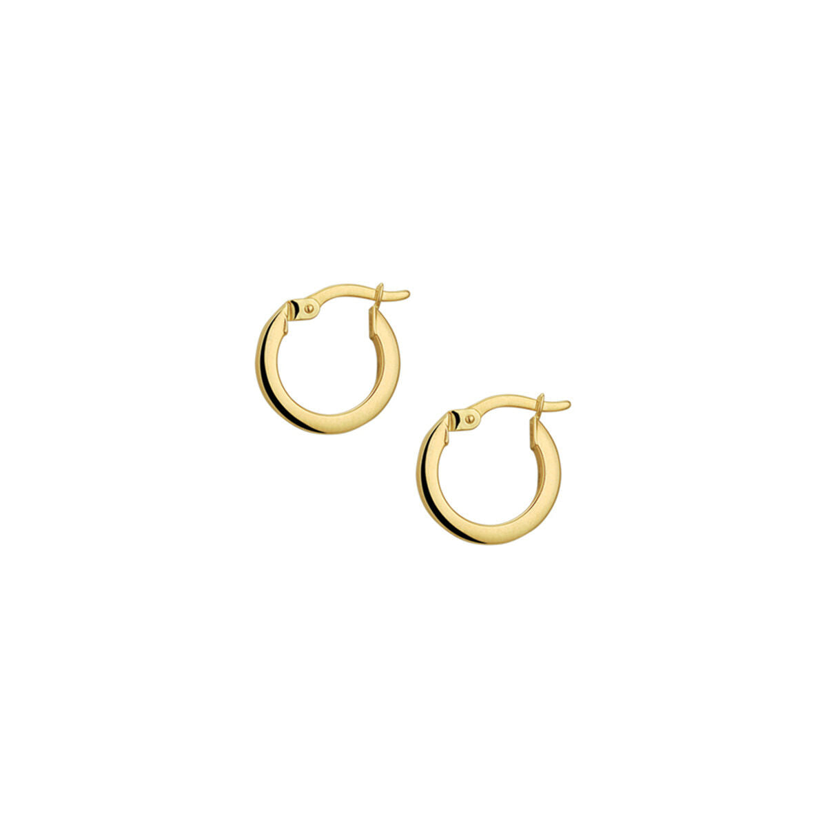 oorringen vierkante buis 14K geelgoud 2.0mm