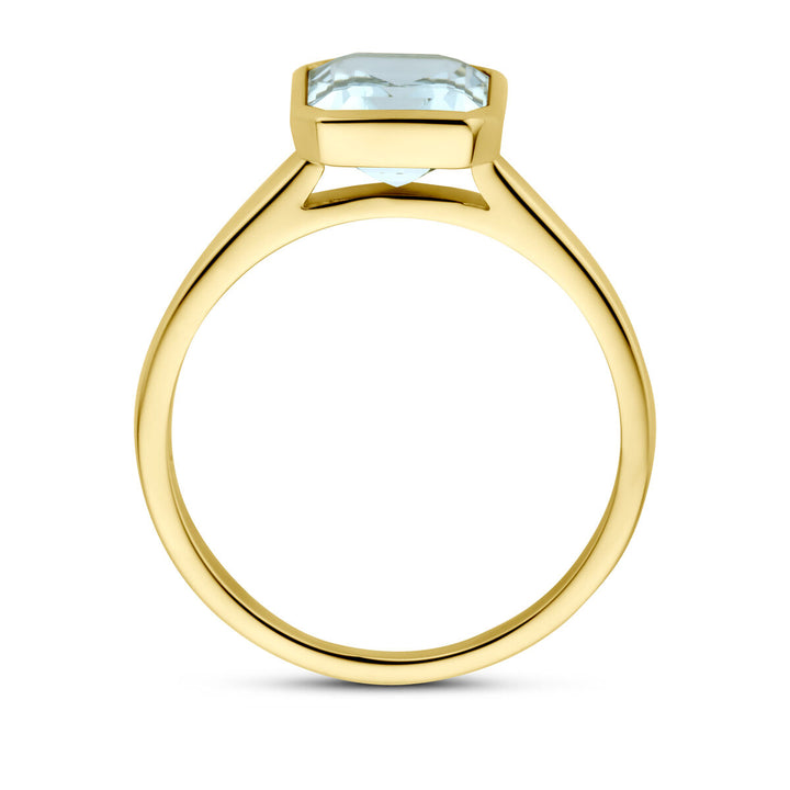 ring aquamarijn 14K geelgoud