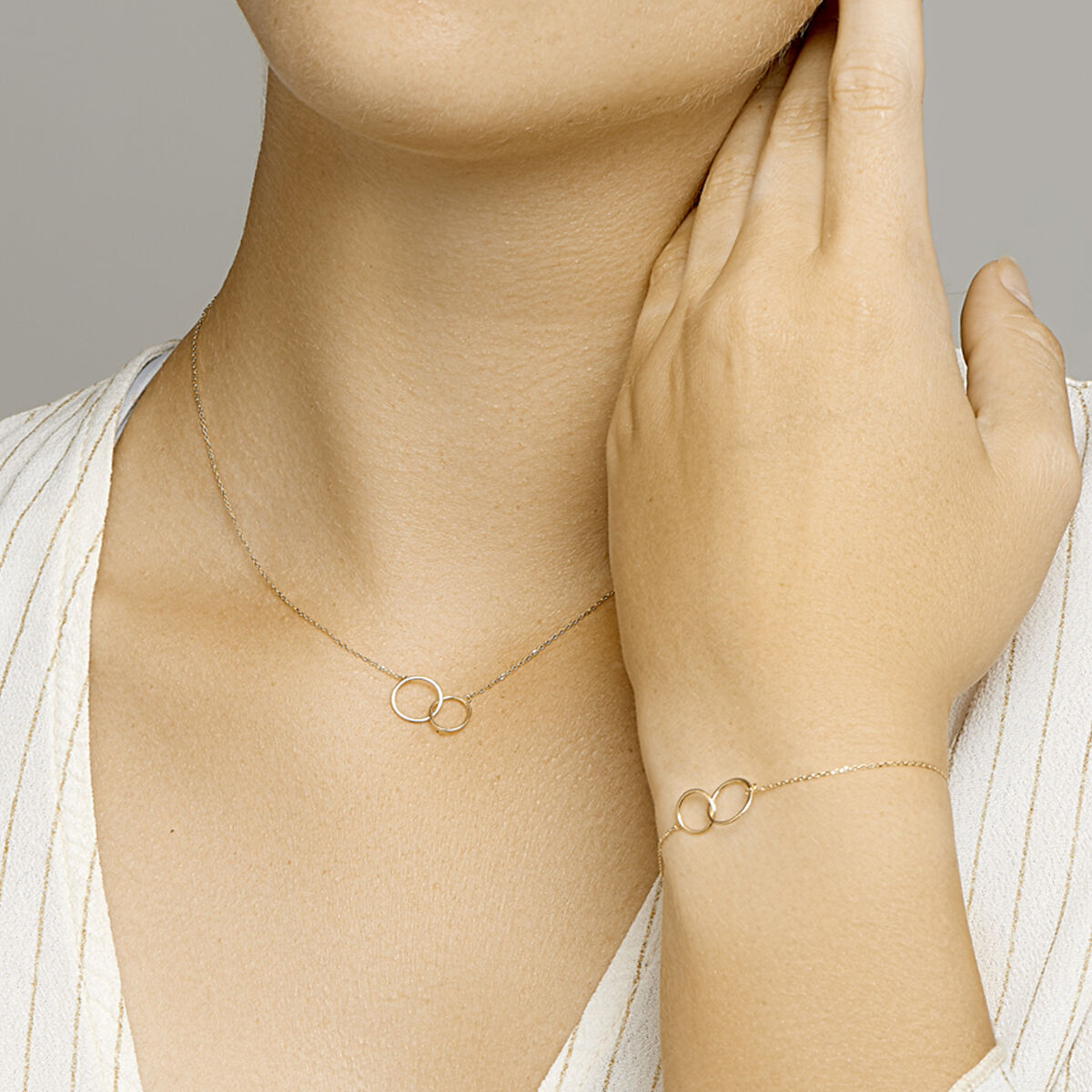 Gold bracelet ladies rounds 14K