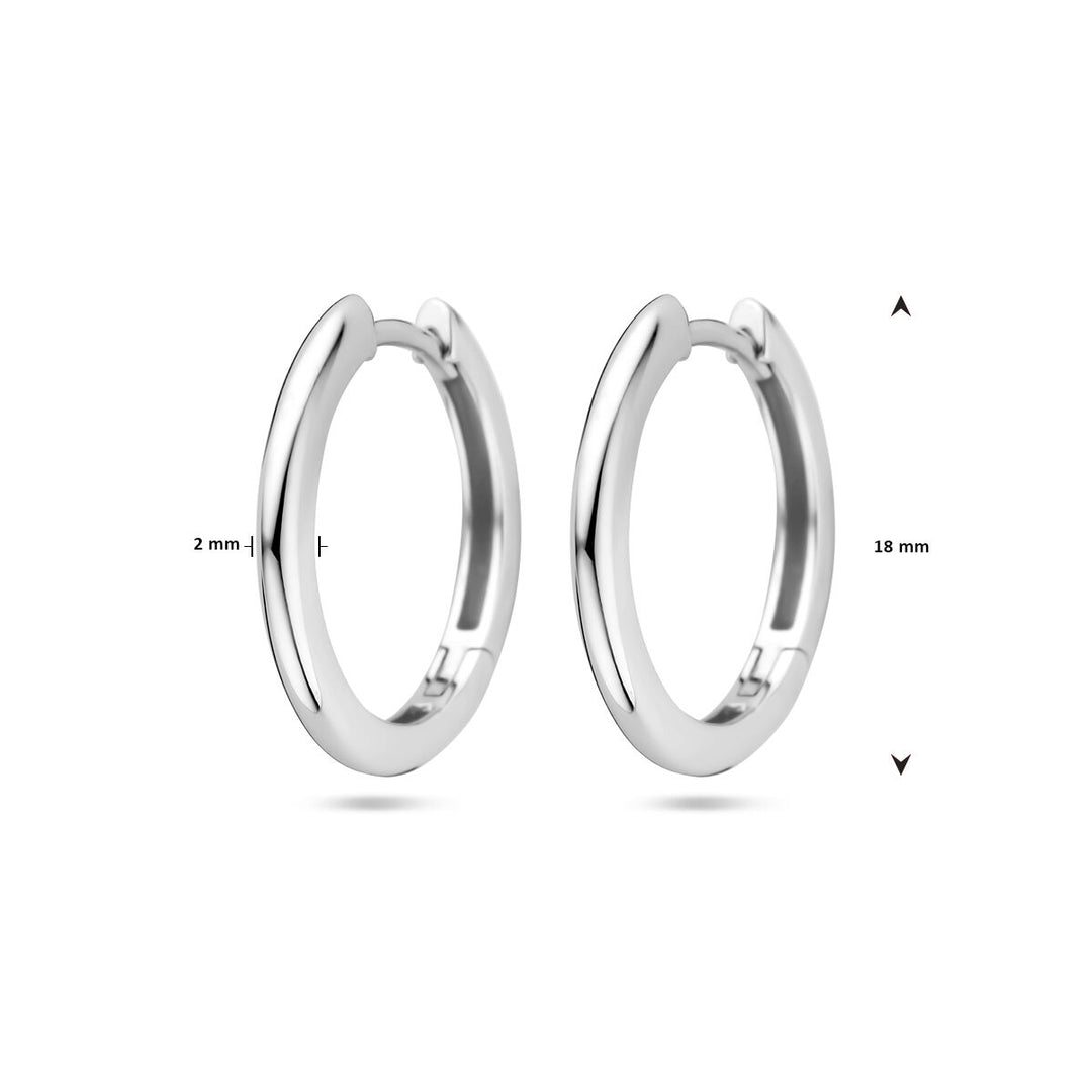 klapoorringen 2,0 mm zilver gerhodineerd