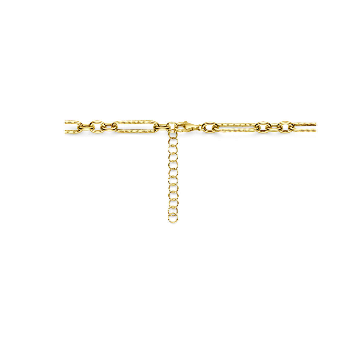 necklace 7.5 mm 43 + 5 cm 3 micron silver gold plated (yellow)