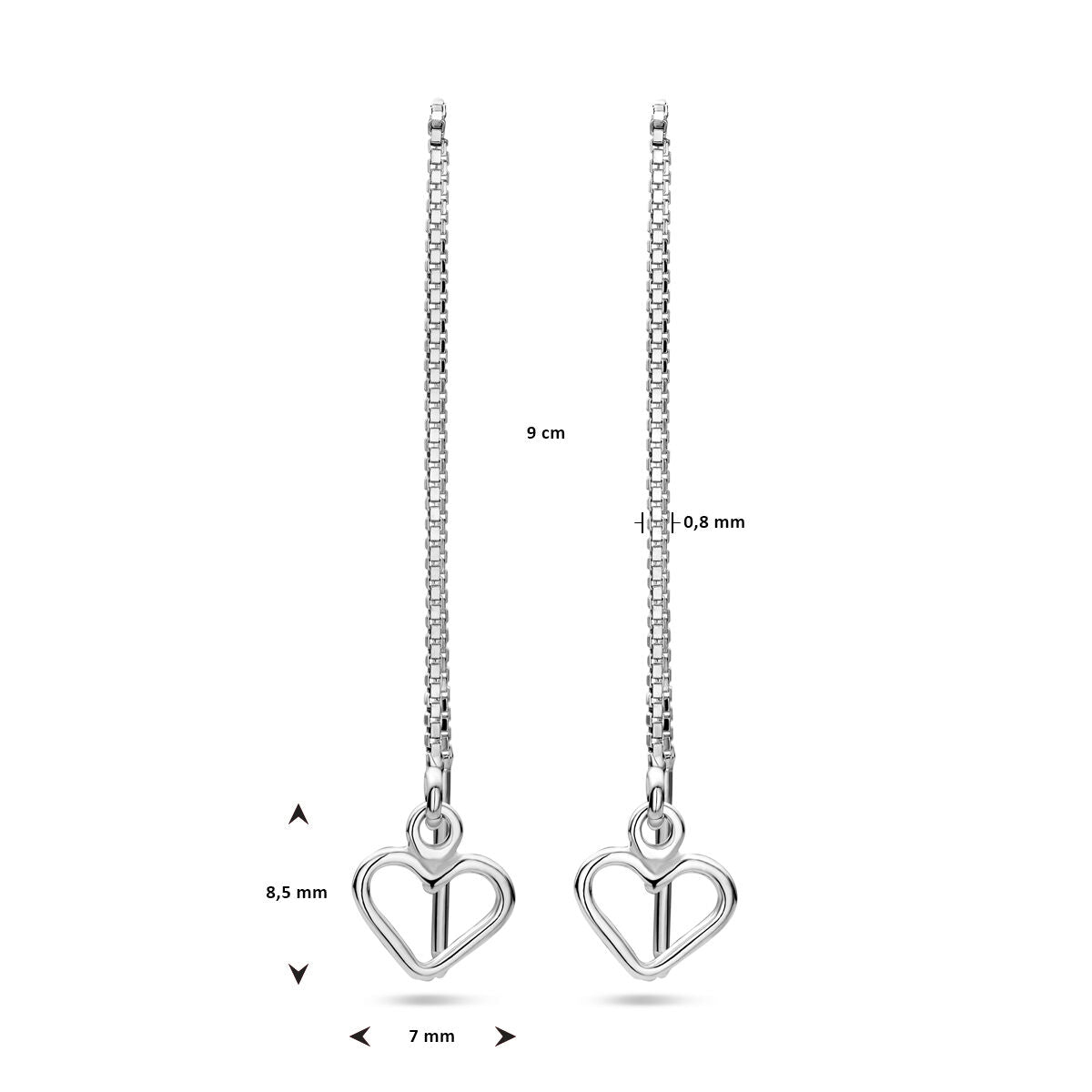 doortrekoorbellen hart zilver gerhodineerd