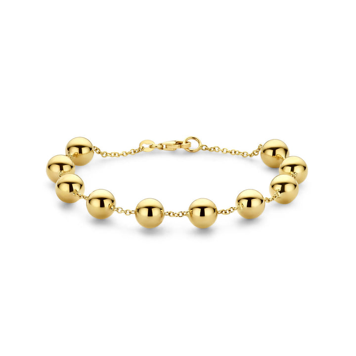 armband bolletjes 19 cm 14K geelgoud