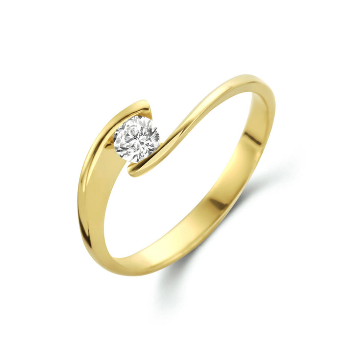 ring zirkonia 14K geelgoud