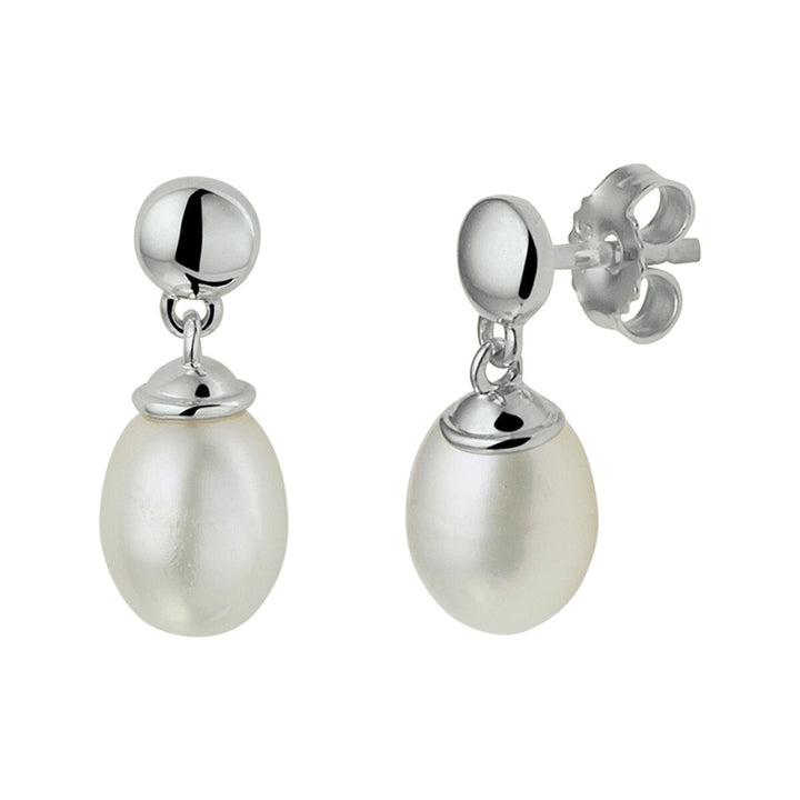 pearl earrings 14K white gold
