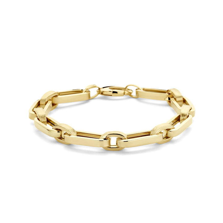 Gold bracelet ladies partially matted 14K