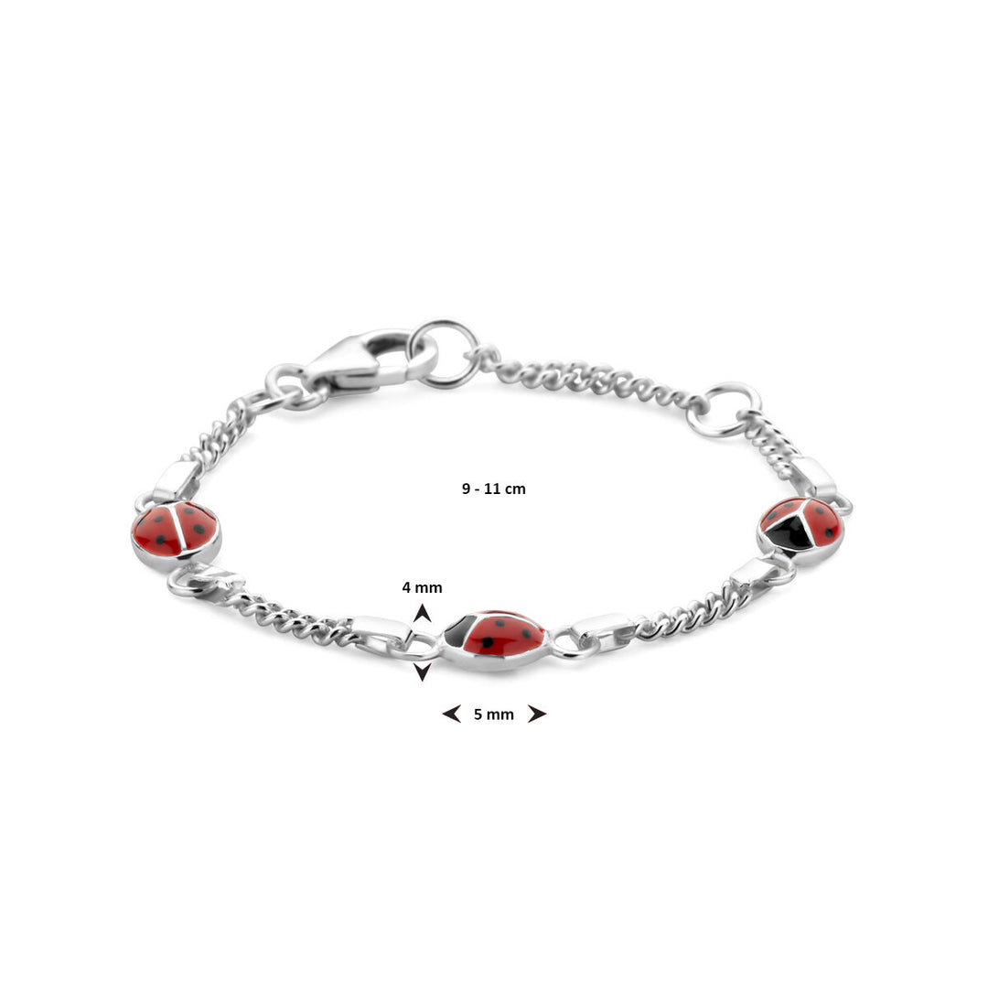 armband lieveheersbeestje zilver wit