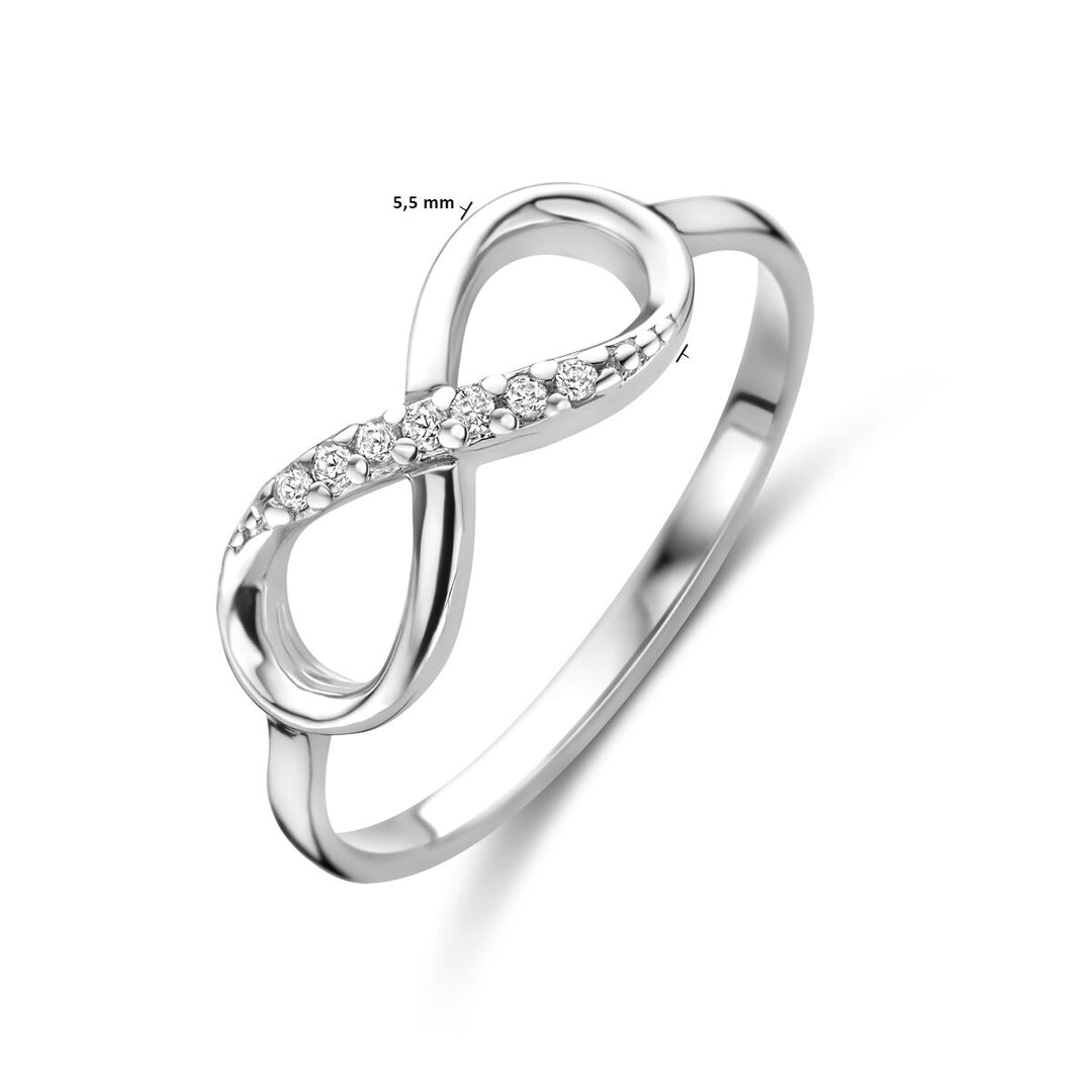 ring infinity zirconia silver rhodium plated