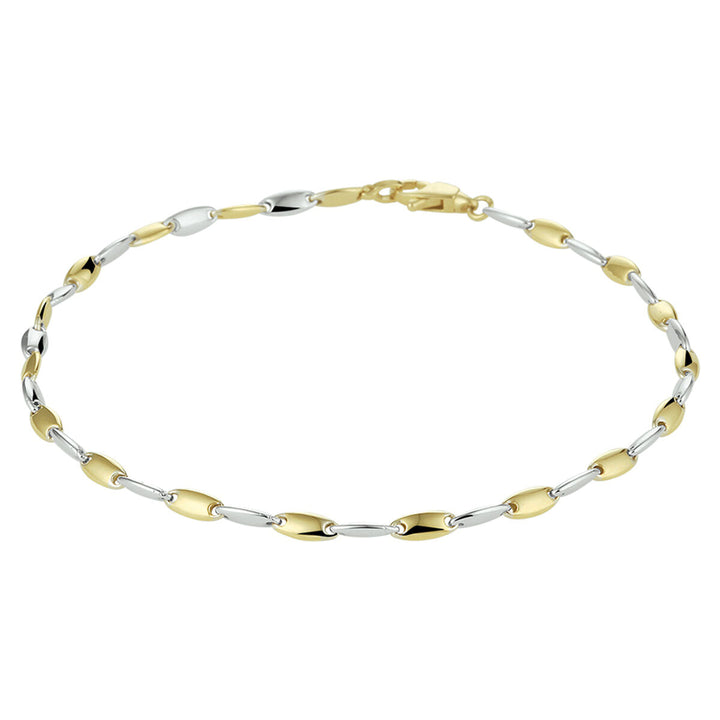 Gold bracelet ladies 14K bicolor