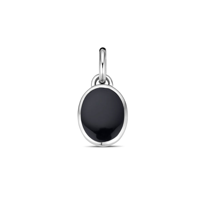pendant onyx silver rhodium plated