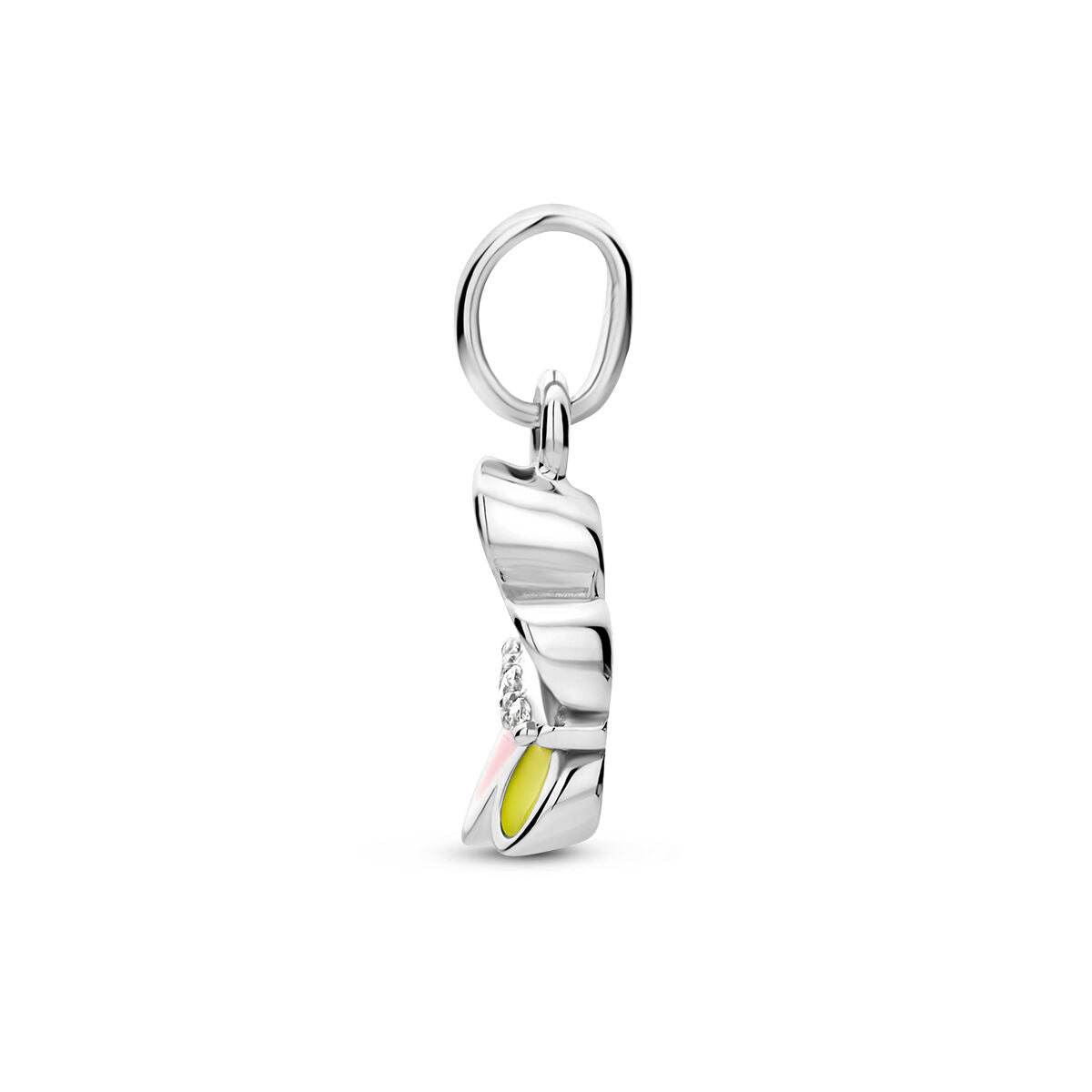 pendant butterfly zirconia silver rhodium plated