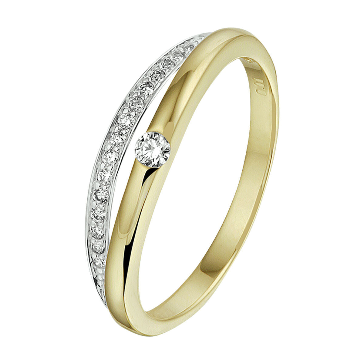 WERT 690 € BICOLOR DIAMANT RING IN 585er online 14K GOLD vxlt K76274