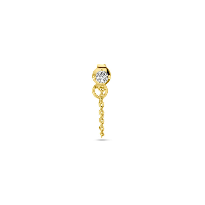 ear stud per piece zirconia 1 micron silver gold plated (yellow)
